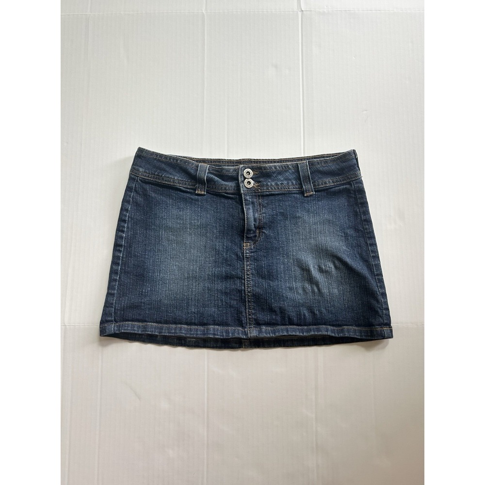 2000s Low Rise Denim Mini Skirt Grunge Indie Preppy Y2K Festival